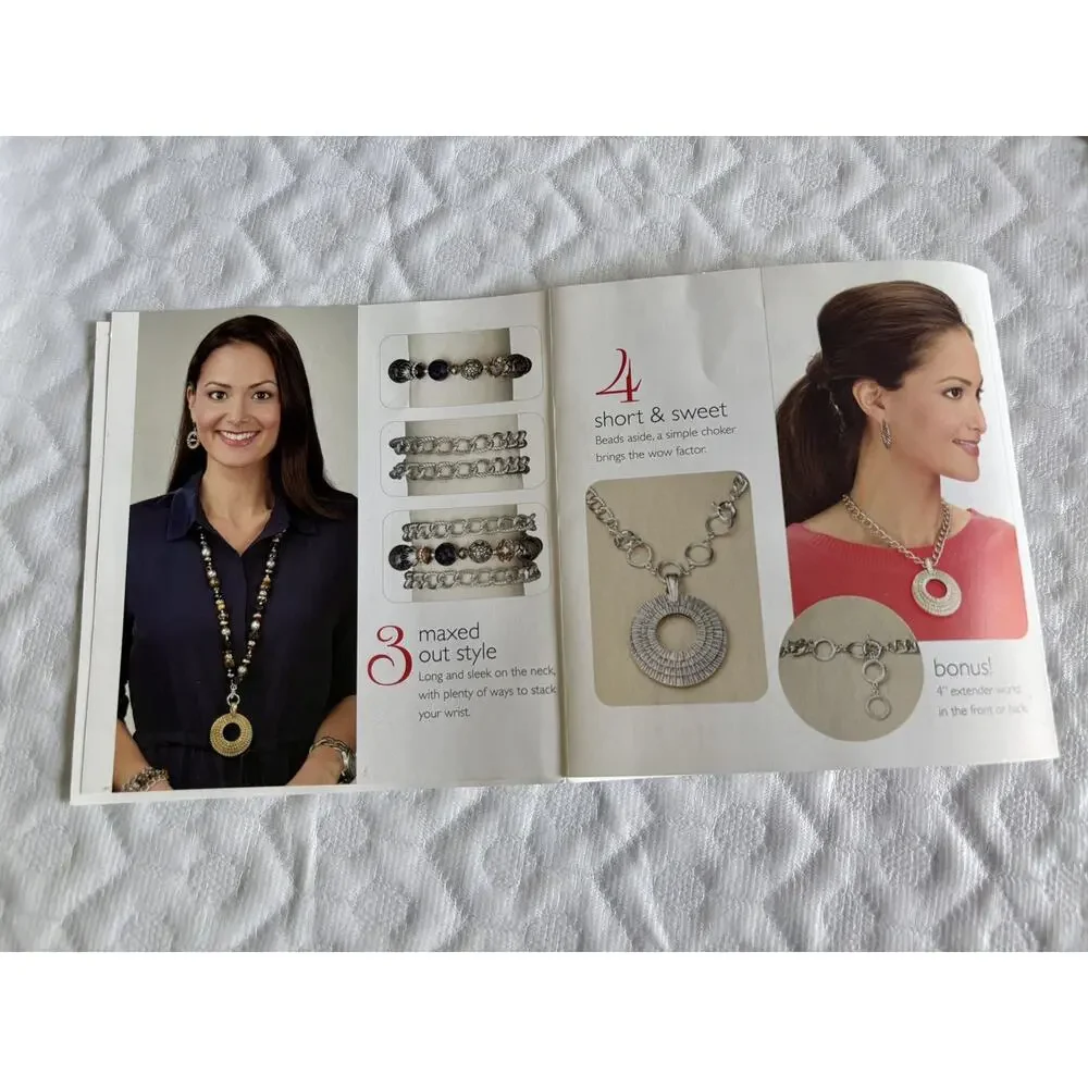 Premier Designs Top Notch Necklace Set 20550 Reversible Pendant Box Complete.